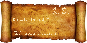 Katula Dezső névjegykártya