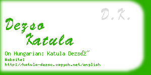 dezso katula business card